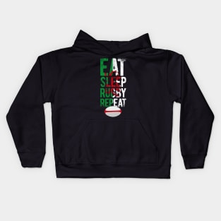 Eat sleep rugby repeat Wales rugby Kids Hoodie